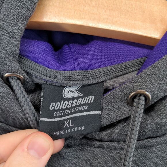 Colosseum Mens Pullover Hoodie Gray XL LSU Louisiana State University Collegiate - Picture 10 of 14